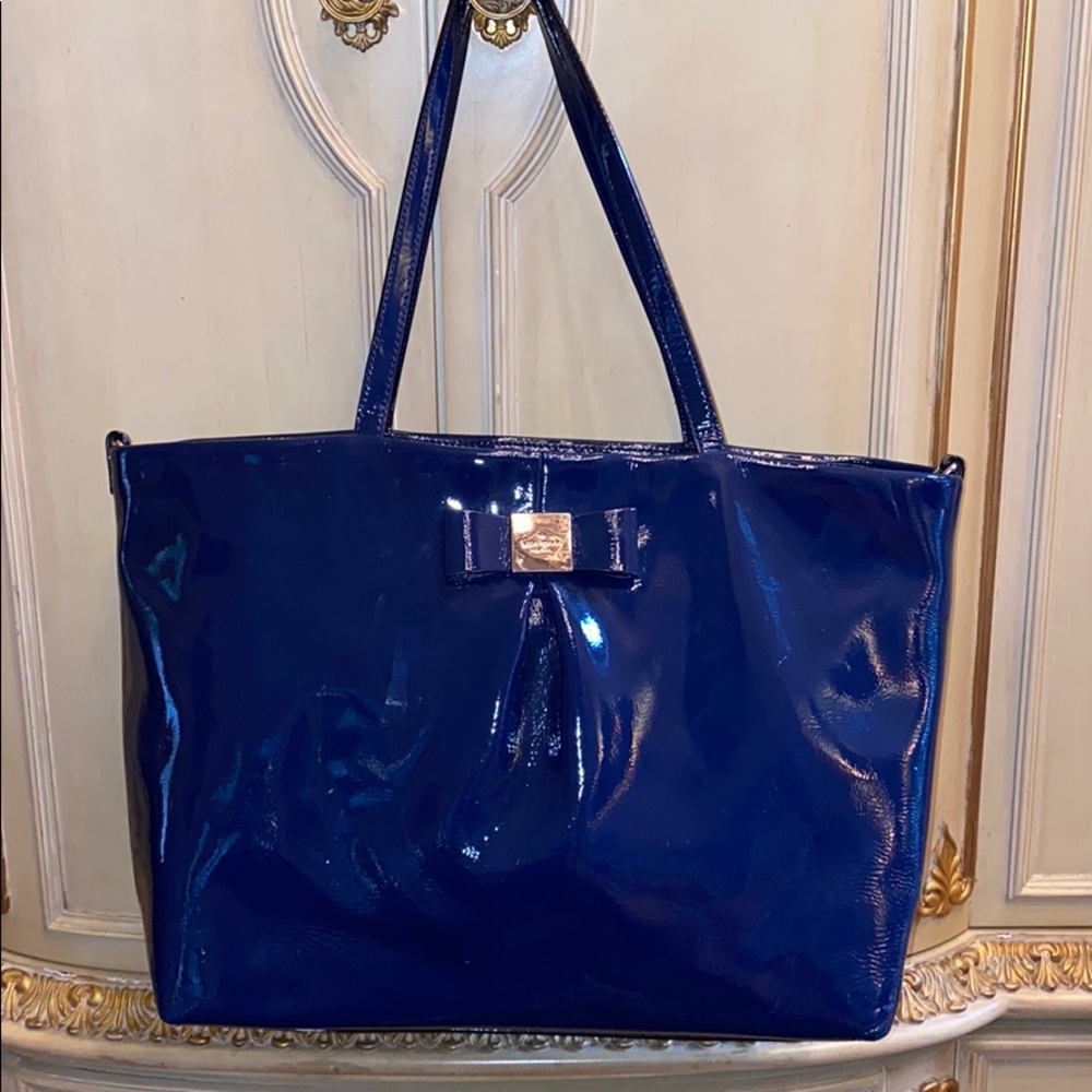 Navy Kate spade baby bag with bow